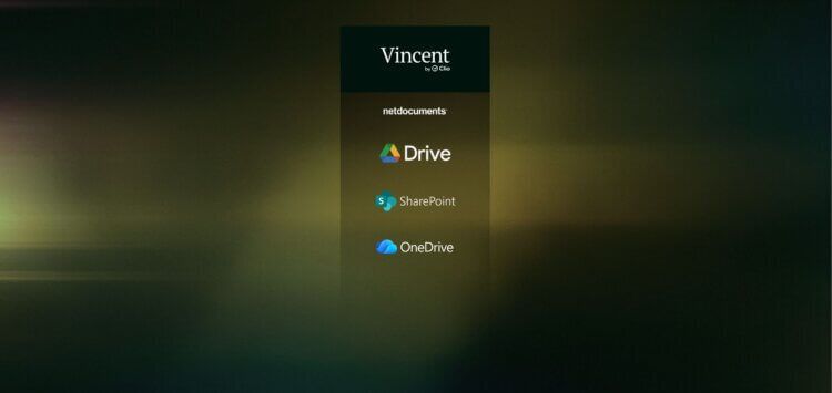 Integraciones DMS: Vincent con NetDocuments, Drive, SharePoint y OneDrive